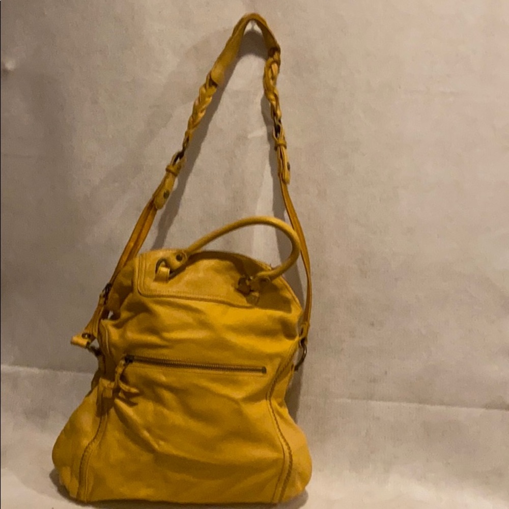 The Sak yellow leather boho bag